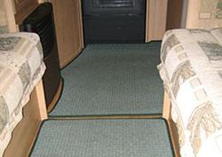 Caravan and motorhome carpets with whipped edges, JM Carpet Whipping